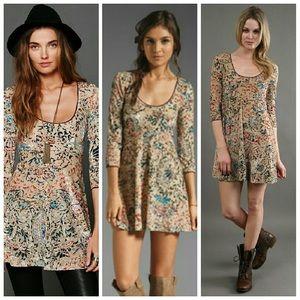 Free People Long Sleeve Velvet Skater Dress